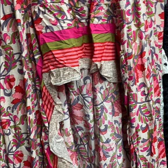 CLEARANCE Fuchsia Floral Bohemian Hi Lo Maxi Skirt - Picture 6 of 7